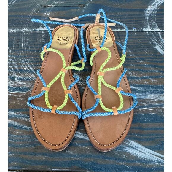 Stuart Weitzman Womens rope Sandals, size 8.5, Strappy & Colorful - Picture 1 of 14